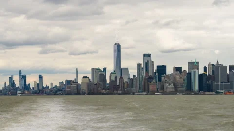 Downtown Manhattan Sail-by Hyperlapse Stock Footage 190084775