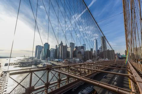 Downtown Manhattan at sunset Stock Photos