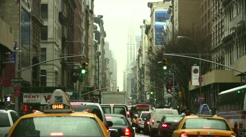 Downtown Manhattan Traffic Stock Footage 85818