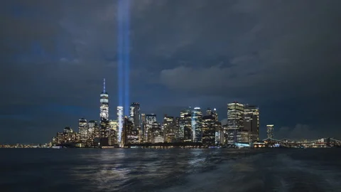 Downtown Manhattan Tribute in Lights Hyperlapse Short Stock Footage 251496420