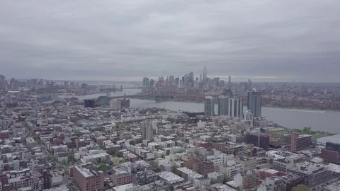 Downtown Manhattan from Williamsburg Stock Footage 75480050