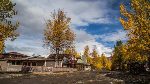 Downtown McCarthy, Alaska in the Fall Video stock 88166127