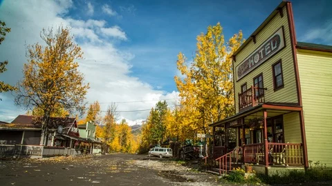 Downtown McCarthy, Alaska in the Fall Video stock 88166758