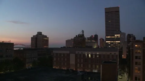 Downtown Memphis at night 動画素材 7741339