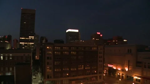 Downtown memphis nighttime background Video stock 7741314