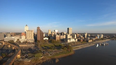 Downtown Memphis before Sunset Stock Footage