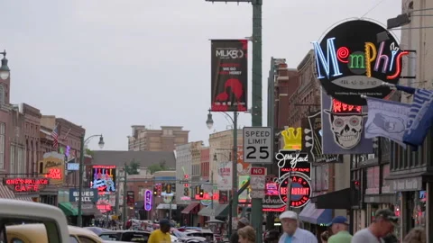 Downtown Memphis, Tennessee. Exploring the bridge, pyramid, and Beale Street. Stock Footage 165420992