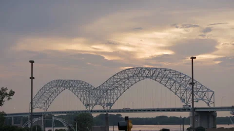 Downtown Memphis, Tennessee. Exploring the bridge, pyramid, and Beale Street. Stock Footage 165462233