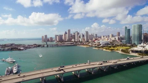 Downtown Miami Aerial Hyperlapse Stock-Footage 81244948