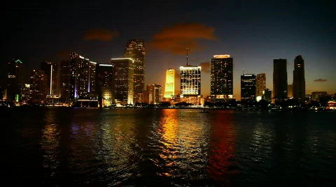 Downtown Miami after sunset Video stock 636712