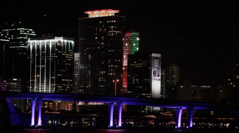 Downtown Miami after sunset Video stock 1057507