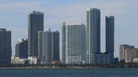 Downtown Miami Condos Stock Footage