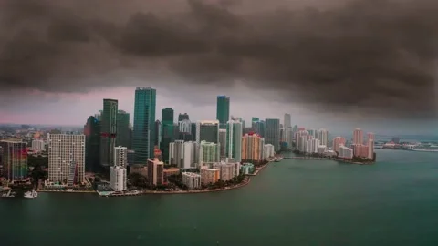 Downtown Miami During Storm Two Stock Footage 130867905