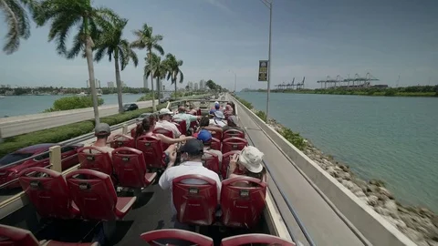 Downtown Miami with the marina Stock Footage 74113766