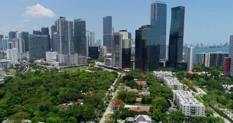 Downtown Miami to the north Stock Footage 197049392