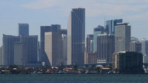 Downtown Miami Skyline Stock Footage 627696