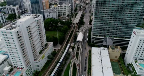 Downtown Miami train Video stock 149096044