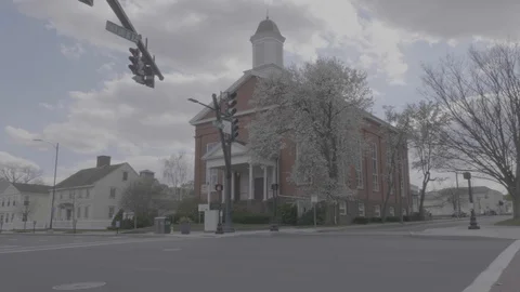 Downtown Middletown, CT Empty Streets Stock Footage 128752978