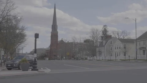 Downtown Middletown, CT Empty Streets 02 Stock Footage 128753144