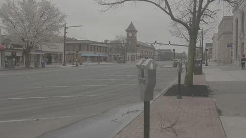 Downtown Middletown, CT Nearly Empty Streets 05 Stock Footage 128551668