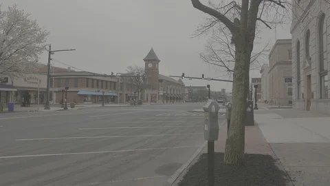 Downtown Middletown, CT Nearly Empty Streets 06 Stock Footage 128551912