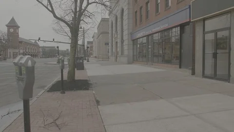 Downtown Middletown, CT Nearly Empty Streets 08 Stock Footage 128552501