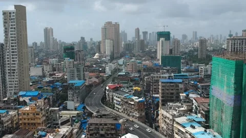 Downtown Mumbai flyover Stock Footage