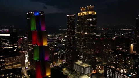 Downtown at night hyperlapse Stock Footage 247740935