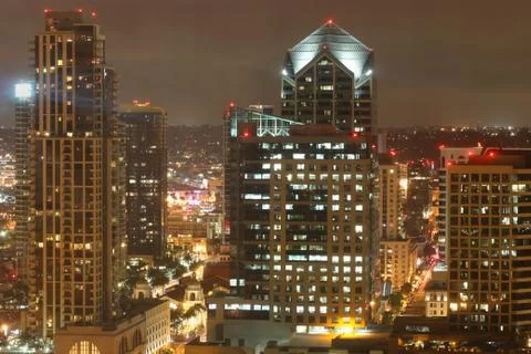 Downtown at Night Stock Photos