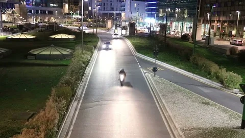 Downtown night traffic Stock Footage 70165322