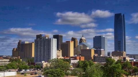Downtown Oklahoma City Skyline Business District Time-lapse Stock Footage