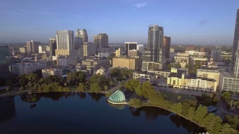 Downtown Orlando Florida Aerial View Stock Footage