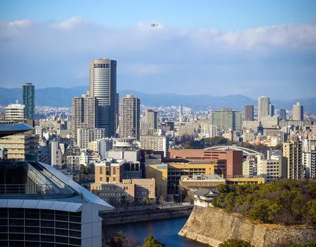 Downtown of Osaka skyline Stock-Fotos