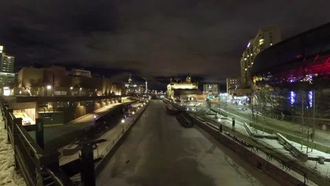 Downtown ottawa time lapse long exposure Stock Footage 147284919