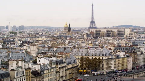 Downtown Paris Buildings Eiffel Tower France 4K HD Stock Video Footage 스톡 동영상 62526580