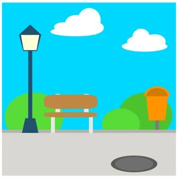 Downtown park Stock Illustration