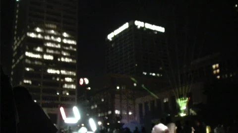 Downtown Party Focus Stock Footage 521031