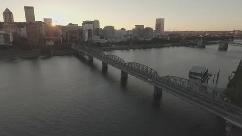 Downtown PDX Drone Stock Footage 75894886