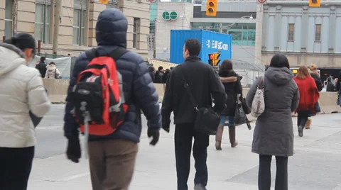 Downtown Pedestrians Stock Footage 35540551