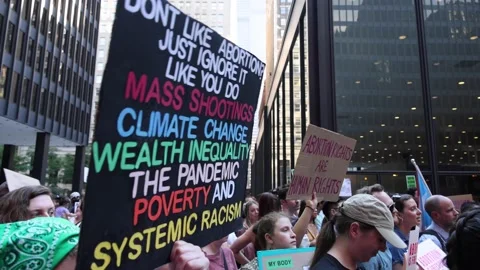 Downtown protest for Roe V wade Stock Footage 198618654