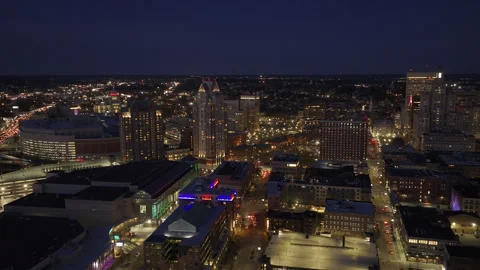 Downtown Providence at night Stock Footage 324730208