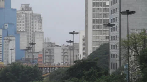 Downtown in the rain II Stock Footage 27146216