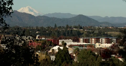 Downtown Redding with Mount Shasta Stock Footage 237490933