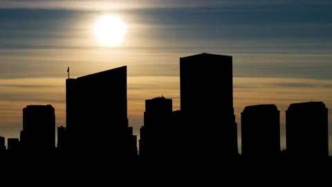 Downtown Richmond at Sunset, Time Lapse with Colorful Clouds, Virginia, USA Stock Footage 260937558