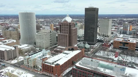 Downtown Rochester Orbit Stock Footage 172107425
