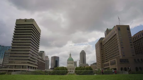 Downtown Saint Louis Timelapse with Clouds Passing Over Stock-Footage 232403041