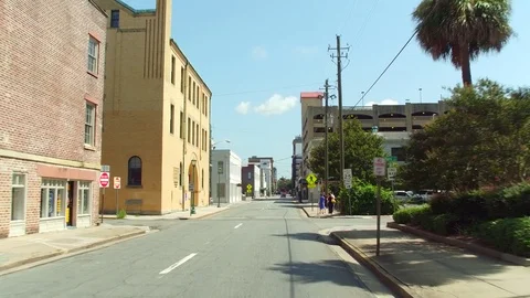 Downtown Savannah Georgia Stock Footage