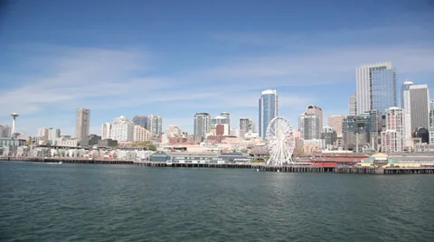 Downtown Seattle from a ferry 2 Video stock 39412713