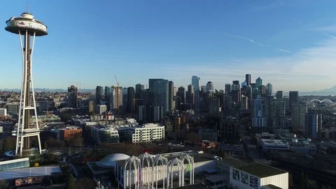 Downtown Seattle Skyline &amp; Space Needle 2 動画素材 84579482