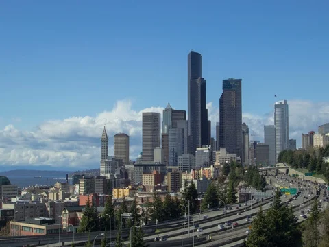 Downtown Seattle time lapse Stock Footage 73580384